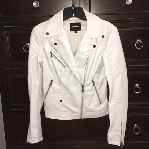 Express Jackets & Blazers - Pale Blue Faux Leather Jacket